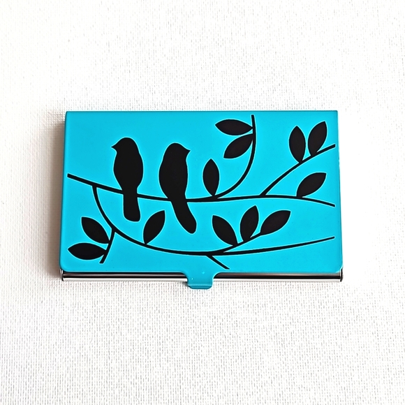 Bird Card Case by Design Ideas in Deep Robin Egg Blue NEW! - Picture 1 of 4